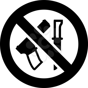 No weapon forbidden sign, modern round sticker