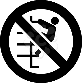 Do not walk down stairs or No climb up forbidden sign, modern round sticker