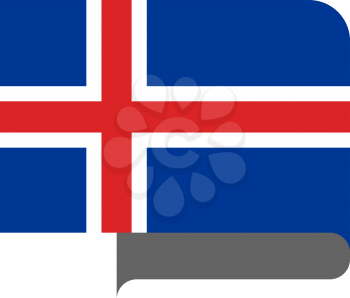 Flag of Iceland horizontal shape, pointer for world map
