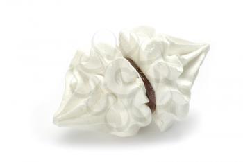 Whipped cream isolated on white