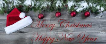 Merry Christmas or Happy New Year concept with text message ready to use layout     