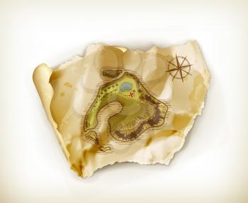 Old map, treasure island