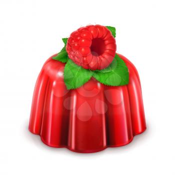 Raspberry jelly, detailed vector