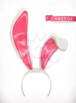 Rabbit ears. Easter bunny 3d vector icon
