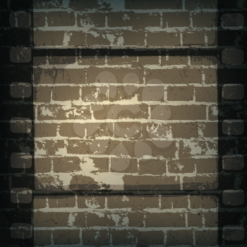Old cinema abstract background. Film strip on brick wall.