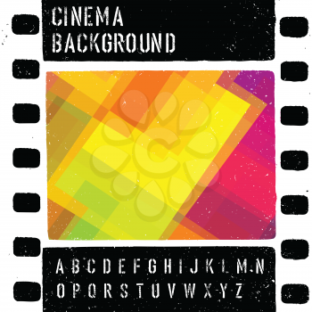 Grunge colorful cinema design template. Vector