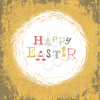Grungy Vintage Yellow Easter Background