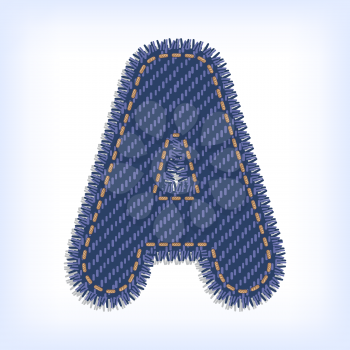 Letter A from jeans alphabet