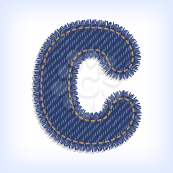 Letter C from jeans alphabet