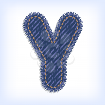 Letter Y from jeans alphabet