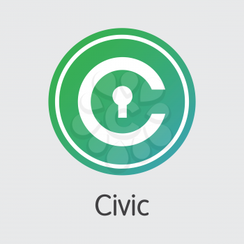 Civic Blockchain Trading Sign. Blockchain, Block Distribution CVC Transaction Icon