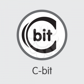 C-Bit - Logo of Fintech Industry, Finance Digitization. Modern Coin Illustration. Premium Quality Coin Pictogram of XCT. Simple Vector Trading Sign of Design for Web Graphics.
