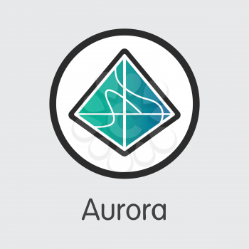 AOA - Aurora. The Trade Logo or Emblem of Money, Market Emblem, ICOs Coins and Tokens Icon.