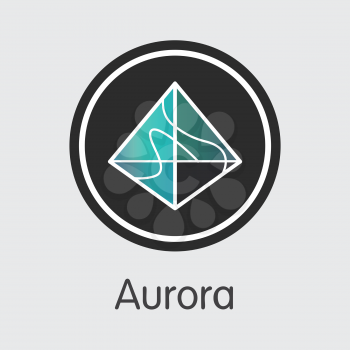 AOA - Aurora. The Market Logo or Emblem of Crypto Coins, Market Emblem, ICOs Coins and Tokens Icon.