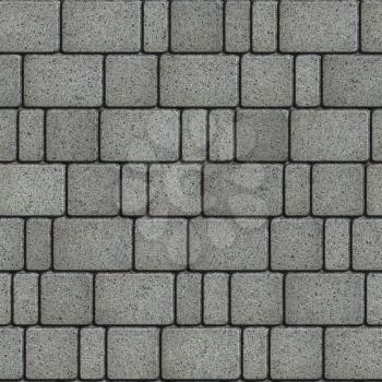Concrete Gray with the Effect of Marble Pavement Laid as Squares and Rectangles. Seamless Tileable Texture.