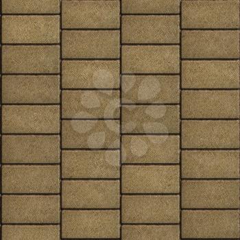 Sand Color Tiles in the Form of Rectangles Laid out Horizontally. Seamless Tileable Texture.