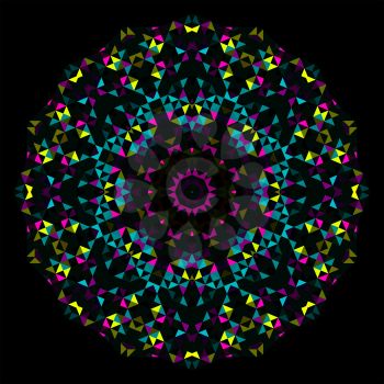 Abstract Flower. Creative Colorful style vector wheel. Cyan Emerald Magenta Yellow Black Dominant Color