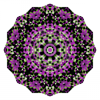 Abstract Flower. Creative Colorful style vector wheel. Lilac Violet Green Pink White Black Dominant Color