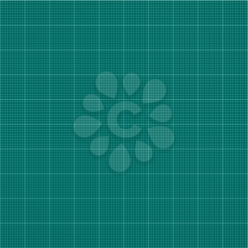 Seamless millimeter grid. Graph paper. Vector engineering paper dark green and white color