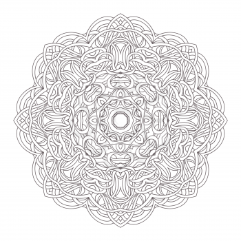 Mandala. Vintage hand drawn decorative vector illustration. round lace design. Ethnic tribal Oriental arabic Indian motif. Pattern for zentangle, coloring book, zendoodle.