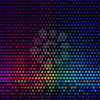 Abstract lights disco background. Multicolor star pixel mosaic vector