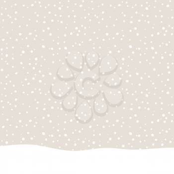 Falling snow pattern. White snow vector background. Winter snowfall