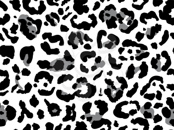 Seamless leopard fur pattern. Fashionable wild leopard print background. Modern panther animal fabric textile print design. Stylish vector black grey and white illustration