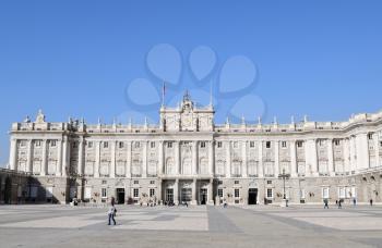 MADRID-SPAIN-FEB 19, 2019: The Royal Palace of Madrid is the official residence of the Spanish Royal Family at the city of Madrid, but it is only used for state ceremonies. 