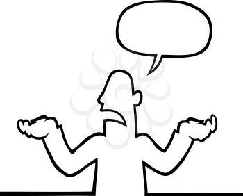 Royalty Free Clipart Image of a Person Shrugging