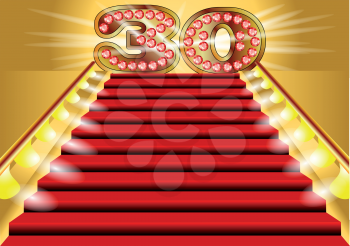 20 years anniversary. symbol on the lighted stairs