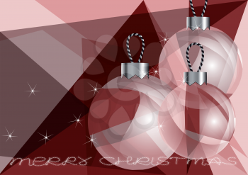 Christmas balls on abstract background. 10 EPS