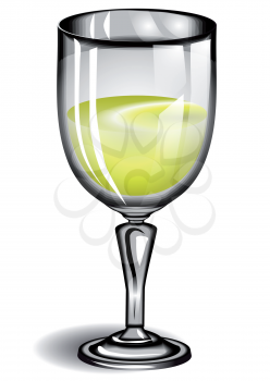 glass of white wine isolated on white