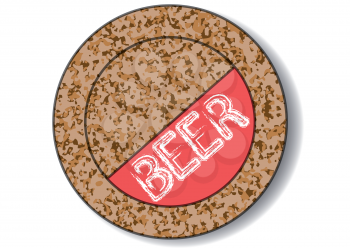 beer mat isolated on a white background