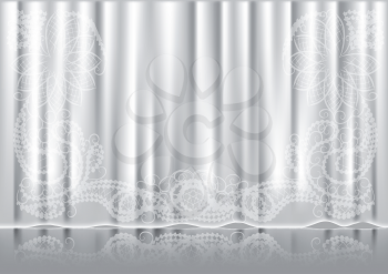 curtain with abstract white pattern. 10 EPS