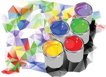 can of paint on a  multicolor background