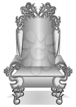 king throne. cartoon king throne isolated on white