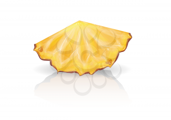 piece of pineapple on a white background
