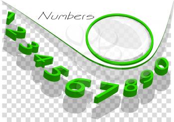 numbers abstract background. green numbers on checkered background