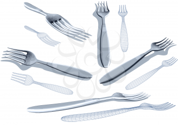 fork set isolated on a white background