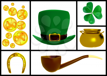 set of images for the patricks day isolated om white