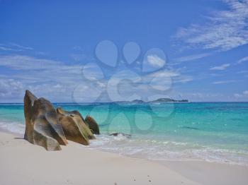 Beach on Praslin island, Seychelles, Indian Ocean, Africa