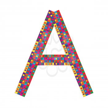 Letter A on white background from colorful graphic letter collection, Vector Illustration