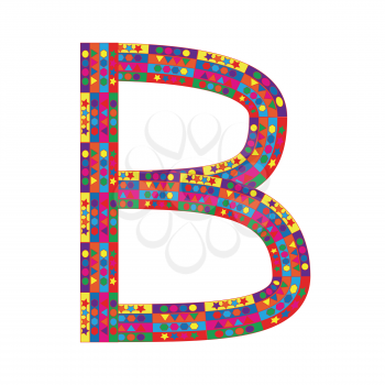 Letter B on white background from colorful graphic letter collection, Vector Illustration