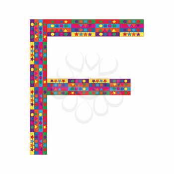 Letter F on white background from colorful graphic letter collection, Vector Illustration