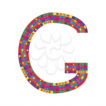 Letter G on white background from colorful graphic letter collection, Vector Illustration