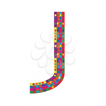 Letter J on white background from colorful graphic letter collection, Vector Illustration
