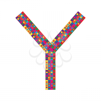 Letter Y on white background from colorful graphic letter collection, Vector Illustration