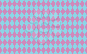 Abstract geometric seamless pattern of rhombus in blue and pink colors
