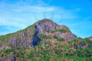 Mountain with green tropical forest, Palawan, Philippines