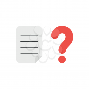 Vector illustration icon concept of written paper with question mark.